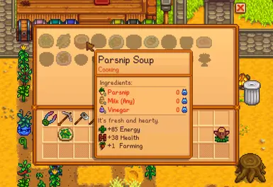 Added Food Buffs to some recipes.Cooking at Campfire
