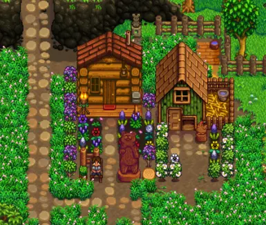 Flower bushes in bloom