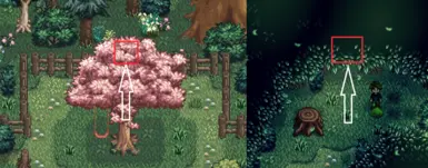 Step on tiles marked red to warp back to Farm map